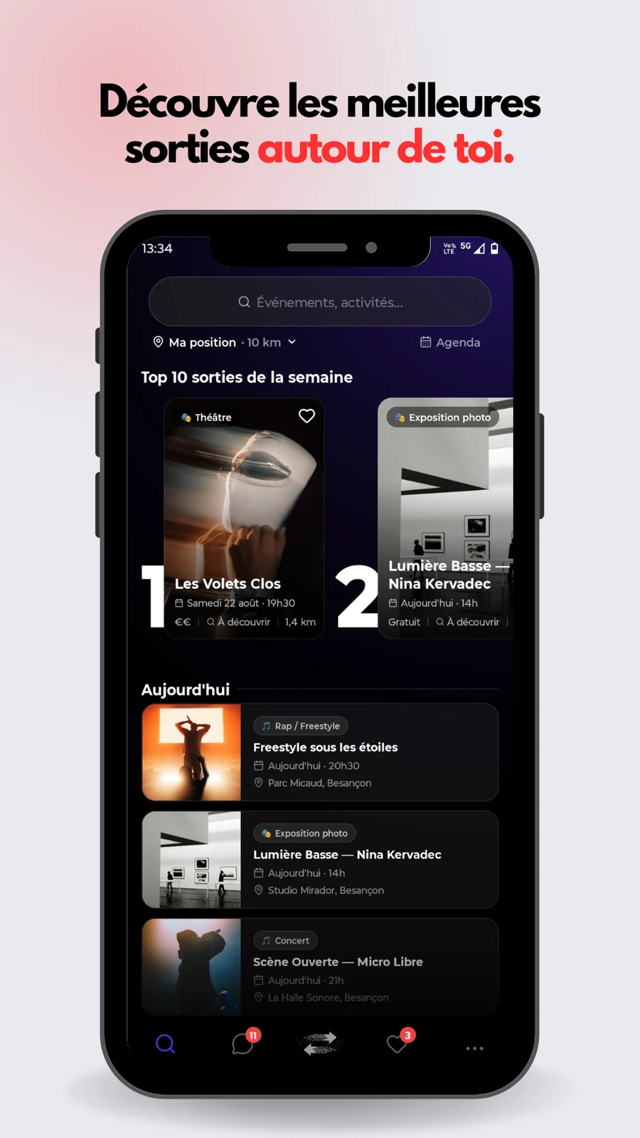 Découvre les meilleures sorties autour de toi : le top 10 de la semaine et les événements du jour